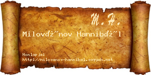 Milovánov Hannibál névjegykártya